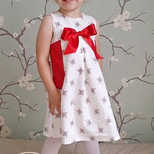 Lily Bird Studio PDF sewing pattern Angelique baby dress newborn to 24 mths high waist, wide gathered pockets image 5