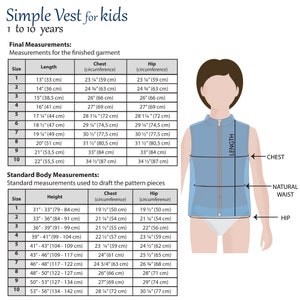 Simple Vest for Boys and Girls 1 to 10 years PDF Pattern and Instructions easy sew, fully lined, zipper, welt pockets image 10