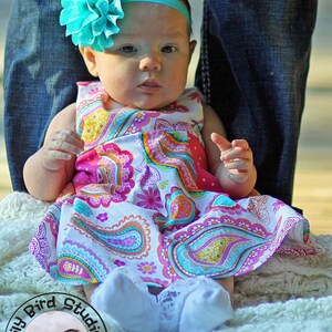 Lily Bird Studio PDF sewing pattern Angelique baby dress newborn to 24 mths high waist, wide gathered pockets image 3