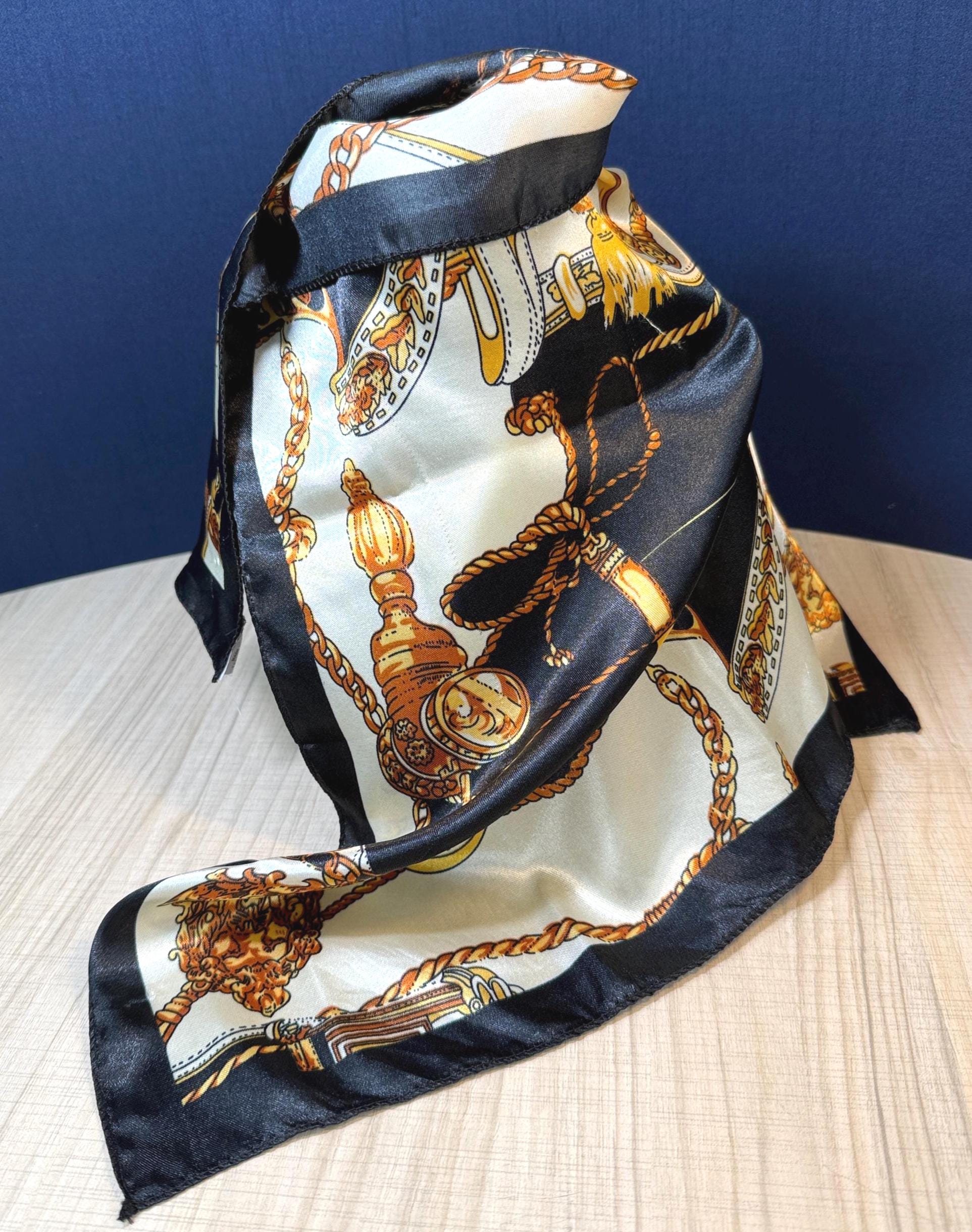 Italian Black Silk Scarf - Etsy