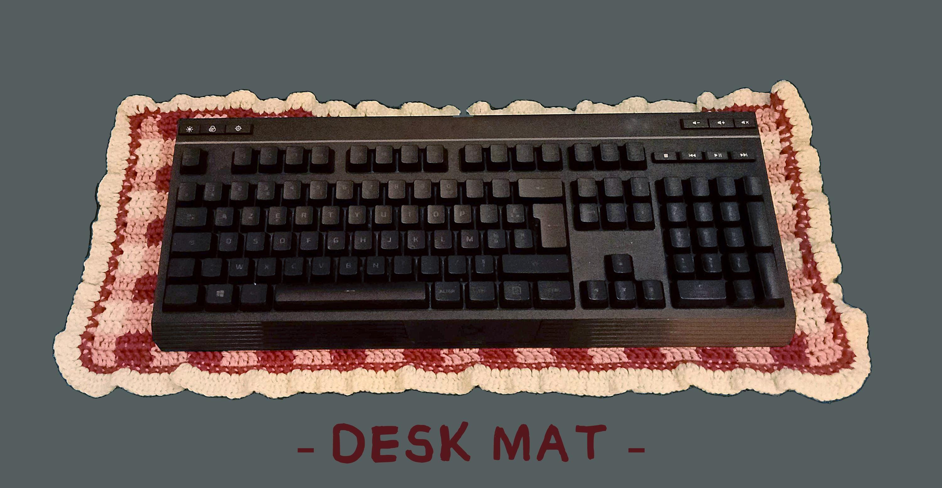 Crochet Desk Mat / Gingham Pattern Keyboard Mat - Etsy