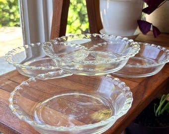 Jaren 50 PYREX 6 inch glazen minitaartplaten - set van 4"