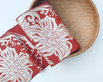 vintage fabric / Silk jacquard fabric / Japanese woven textile bolt