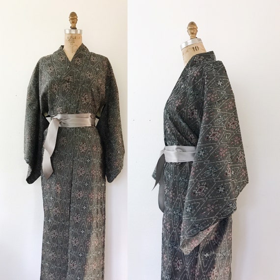 vintage kimono / wool & silk kimono / kimono robe