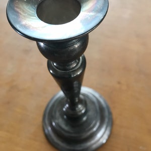 vintage candle holder / silver candle holder / antique silver candlestick holder image 5