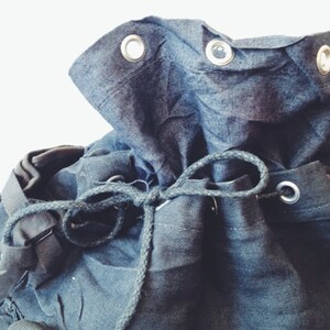 vintage Indigo Rucksack image 5