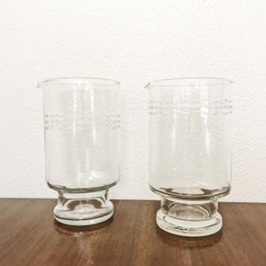 Mid Century pitchers / vintage glass decanters / vintage Martini Pitchers