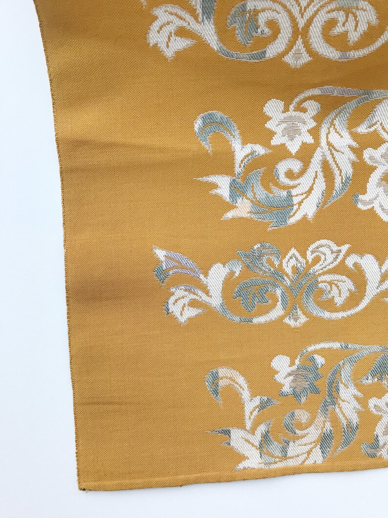 vintage fabric / Silk jacquard fabric / Japanese woven textile image 8