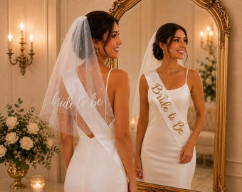 Bride to Be Sash and Veil Set | Hen Party Bridal Accessory Bundle