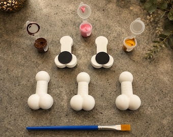 Paint Your Own Mini Willy Magnet Kit – 5 Pack Funny Plaster Craft Set