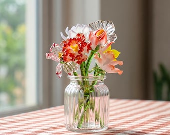 Handmade Glass Birth Month Flower Gift for Mom, Birth Flower Gift, Hand Blown Spring Flower, Flower Bouquet, Mother’s Day Gift Birthday Gift