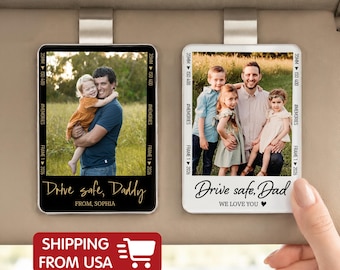 Personalize Drive Safe I Love You Car Visor Clip Photo, Fathers Day Gift For Dad, Photo Car Visor Clip, Daddy Sun Visor Clip, Husband Gift