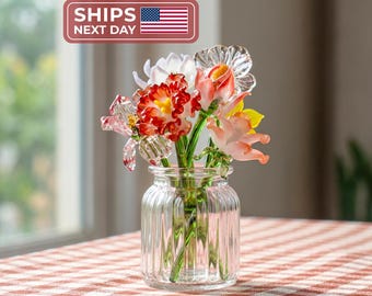 Handmade Glass Birth Month Flower Gift for Mom, Birth Flower Gift, Hand Blown Spring Flower, Flower Bouquet, Mother’s Day Gift Birthday Gift