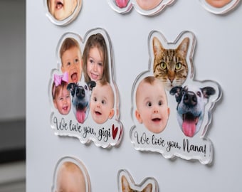 Personalized Baby Face Photo Magnet, Mothers Day Gifts for Grandma, Custom Photo Acrylic Magnet, Grandma Gift from Grandkids
