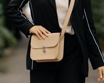 Personalized Leather Crossbody Bag, Custom Monogram Purse, Engraved Women Handbag, Gold Silver Foil Initial Bag, Gift for Mom Sister Wife