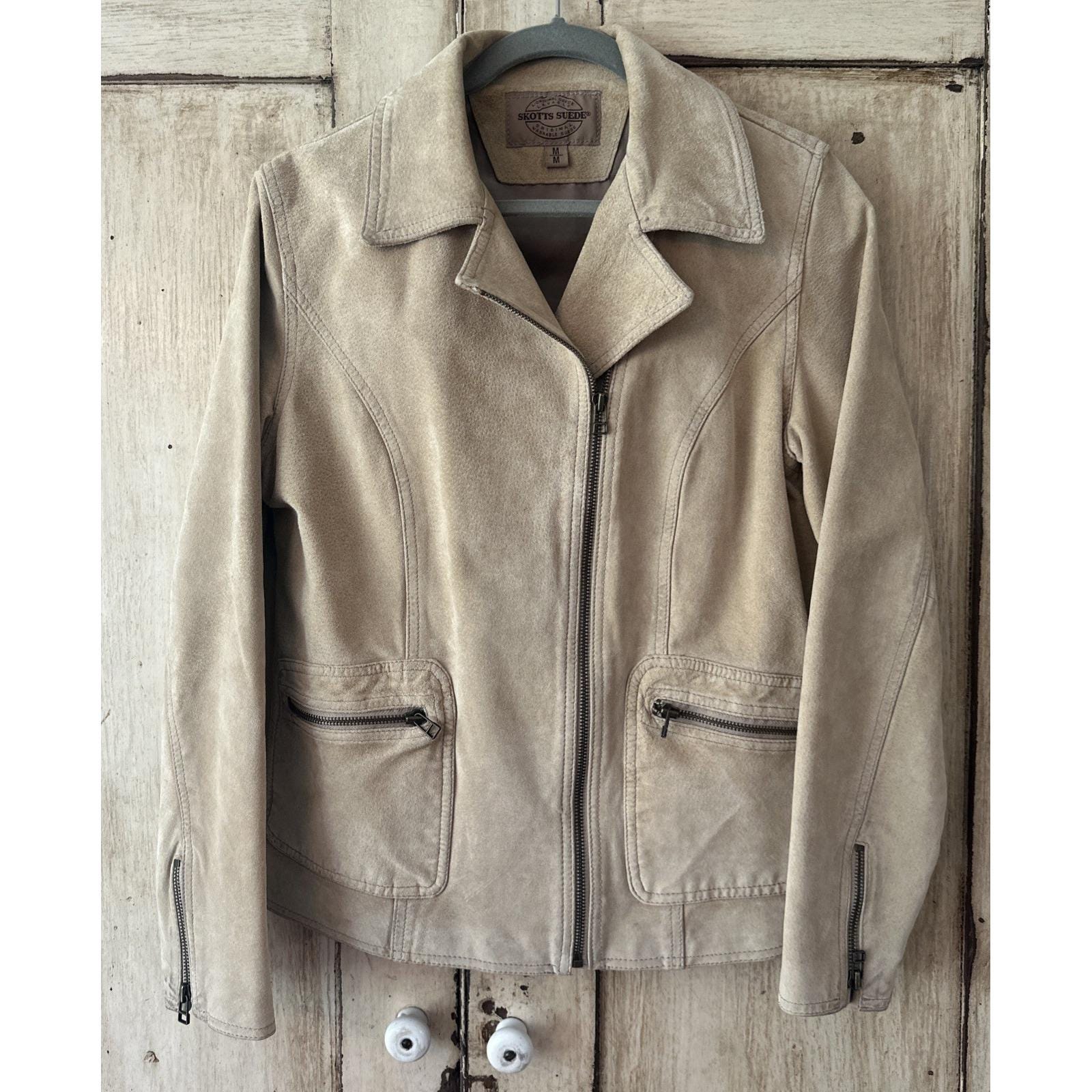 SKOTTS SUEDE Unisex M Washable Suede Jacket Riding 4063T Vintage 