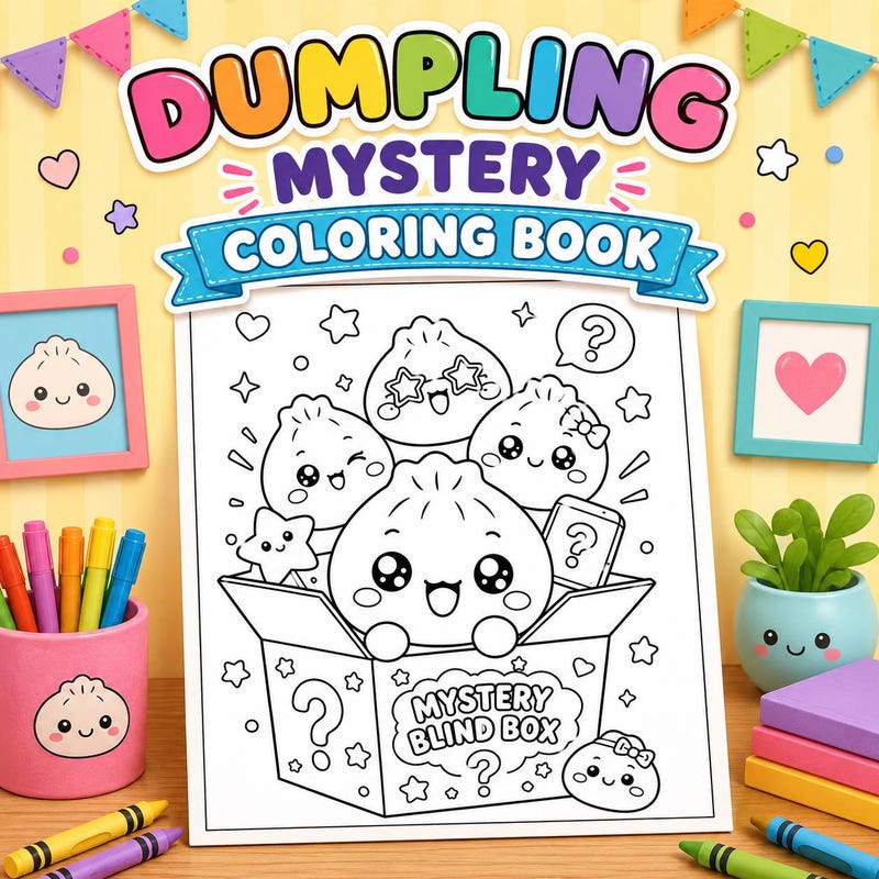 Squishy Dumpling Colouring Book Etsy Italia Squishy Dumpling Colouring Book Etsy Italia