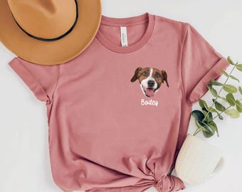 Personalized Dog Portrait Shirt Custom Pet Face Tee