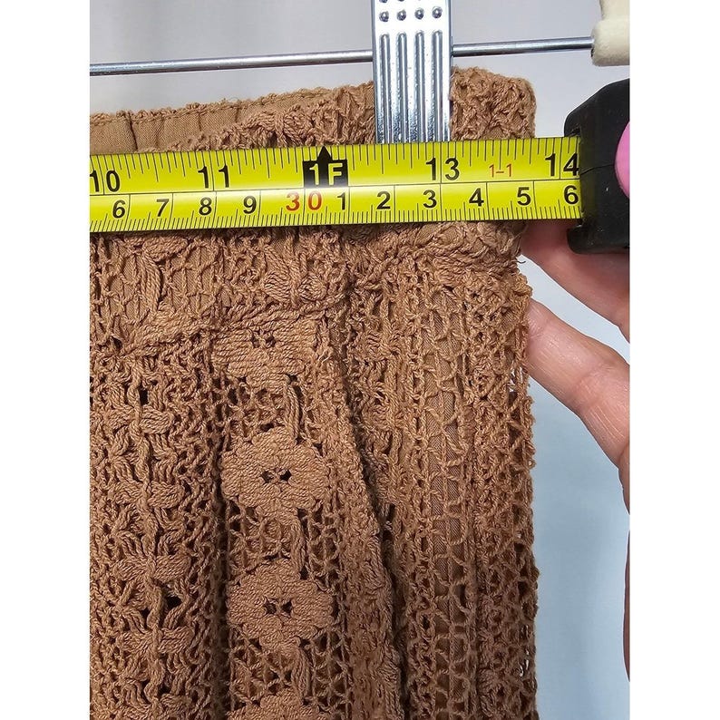 By Anthropologie Crochet Coverup Pants Coastal Boho Festivall SZ X-Small-Tall image 6