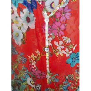 Fig&Flower Anthropologie Blusa campesina transparente con estampado floral estilo boho cottagecore Sin talla/etiqueta imagen 5