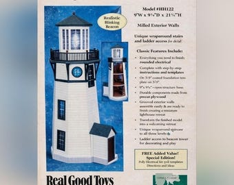 Kit de faro de Nueva Inglaterra de Real Good Toys, nuevo en caja, HH122, miniatura a escala de 1/2".