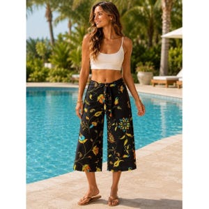 Urban Outfitters UO Poolside Printed Culotte Pants Boho Wide Leg SP