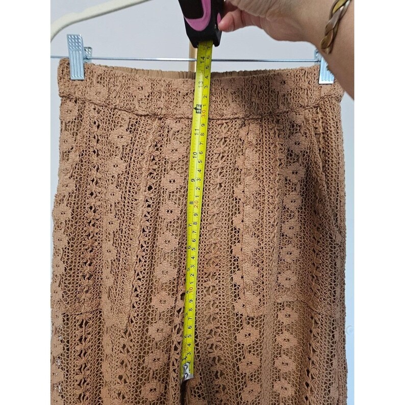 By Anthropologie Crochet Coverup Pants Coastal Boho Festivall SZ X-Small-Tall image 8