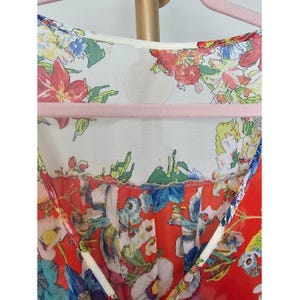 Fig&Flower Anthropologie Blusa campesina transparente con estampado floral estilo boho cottagecore Sin talla/etiqueta imagen 4