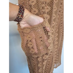 By Anthropologie Crochet Coverup Pants Coastal Boho Festivall SZ X-Small-Tall image 10