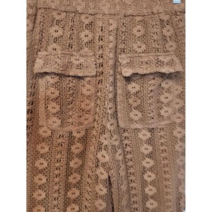 By Anthropologie Crochet Coverup Pants Coastal Boho Festivall SZ X-Small-Tall image 13