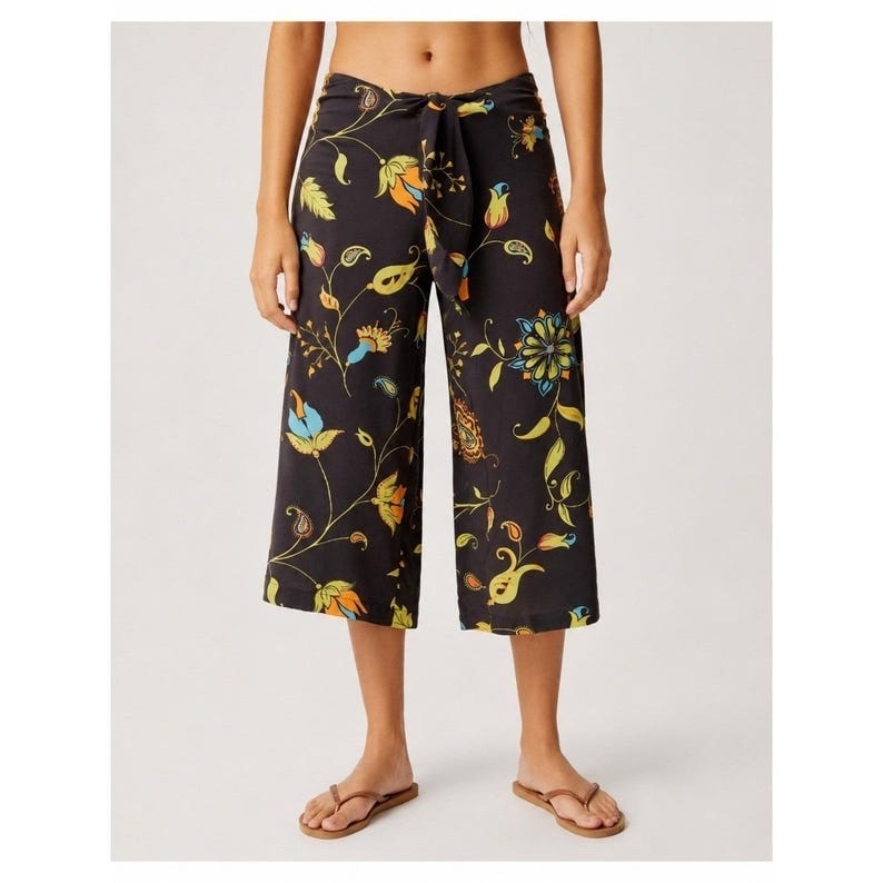 Pantalones culotte estampados Urban Outfitters UO Poolside Boho de pierna ancha SP imagen 2