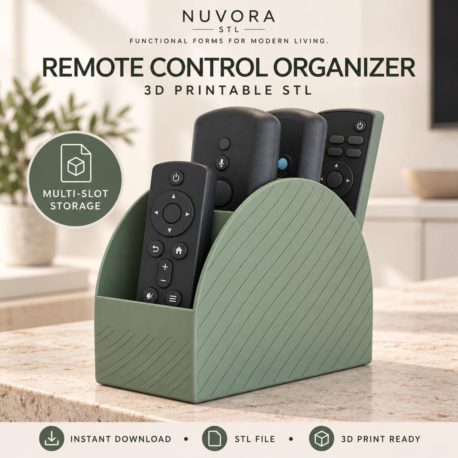 Remote Control Organizer STL: Multi Slot Desktop Holder - Etsy UK