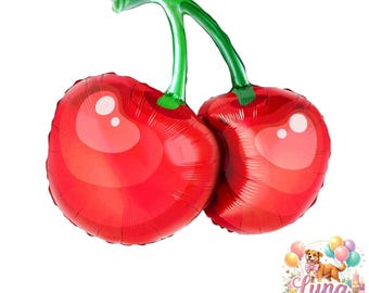 30-inch Cherry Foil Balloon, Red Fruit Party Decoration