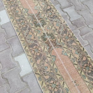 Alfombra de 2x23, Alfombra de pasillo de 2x23, Alfombra de pasillo patchwork, Alfombra vintage de 2x23, Alfombras para escaleras, Alfombras de entrada, Alfombra de pasillo larga, Alfombra de pasillo estrecha, 1.10x23.4 pies, Libre de impuestos EE. UU.