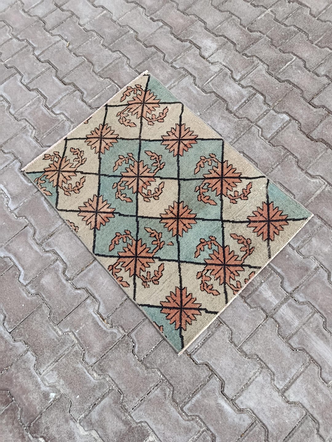 3x3 Rug Kitchen Livingroom Rugs 3x3 Wool Vintage Rug 3x3 Turkish Area ...