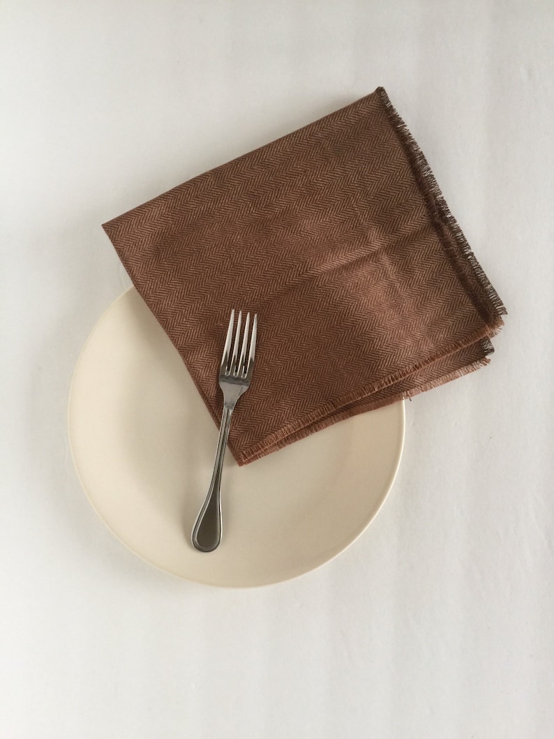 Linen Napkins Brown Linen Napkins Cloth Napkins Table Etsy