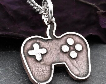Video Game Controller Coin Necklace, Gamer Jewelry