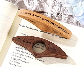Portapáginas de libro personalizado, portapáginas de pulgar, portapáginas de madera personalizado, regalo para amantes de los libros y profesores, regalo de cumpleaños y graduación.