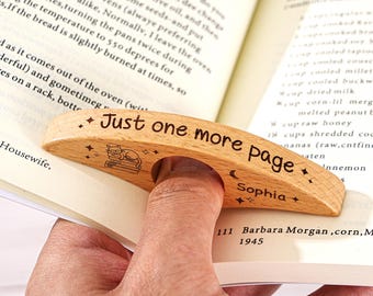 Just One More Page – Personalized Book Page Holder | Custom Name Thumb Spreader | Reading Gift for Book Lovers & Kids, Gift for Daughter