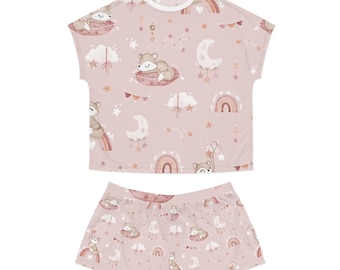 Conjunto de pijama Zorro Dormilón / Luna Pastel Arcoíris, Nubes, Estrellas