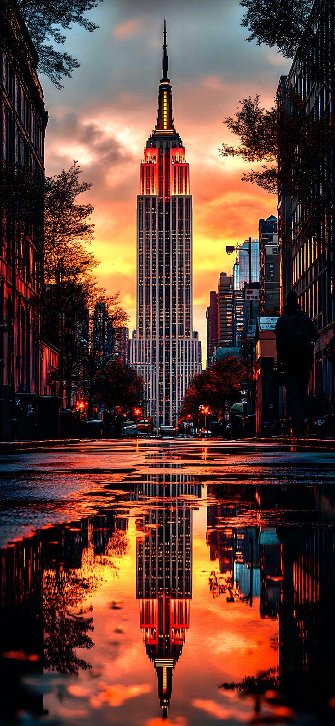 Empire State Building Sunset Art Print | NYC Skyline Reflection ...