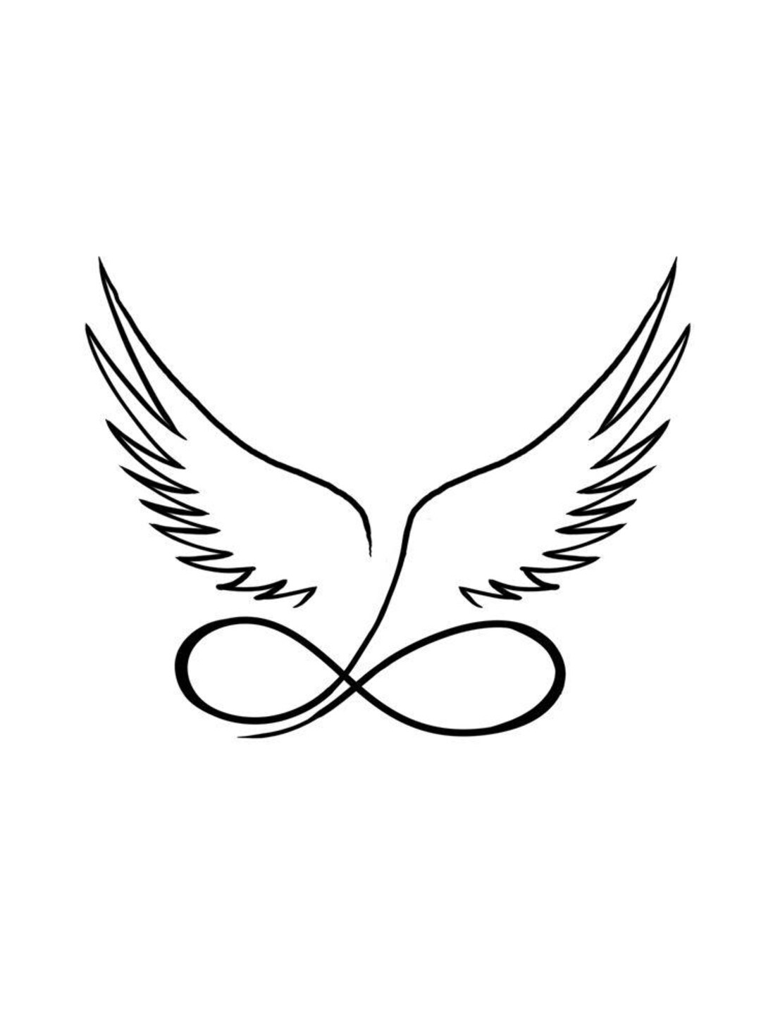 Infinity Angel Wings Tattoo Design | Minimal Line Art (digital Download ...