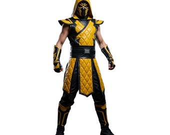 Mortal Kombat Scorpion Costume - Leather Ninja Cosplay Outfit