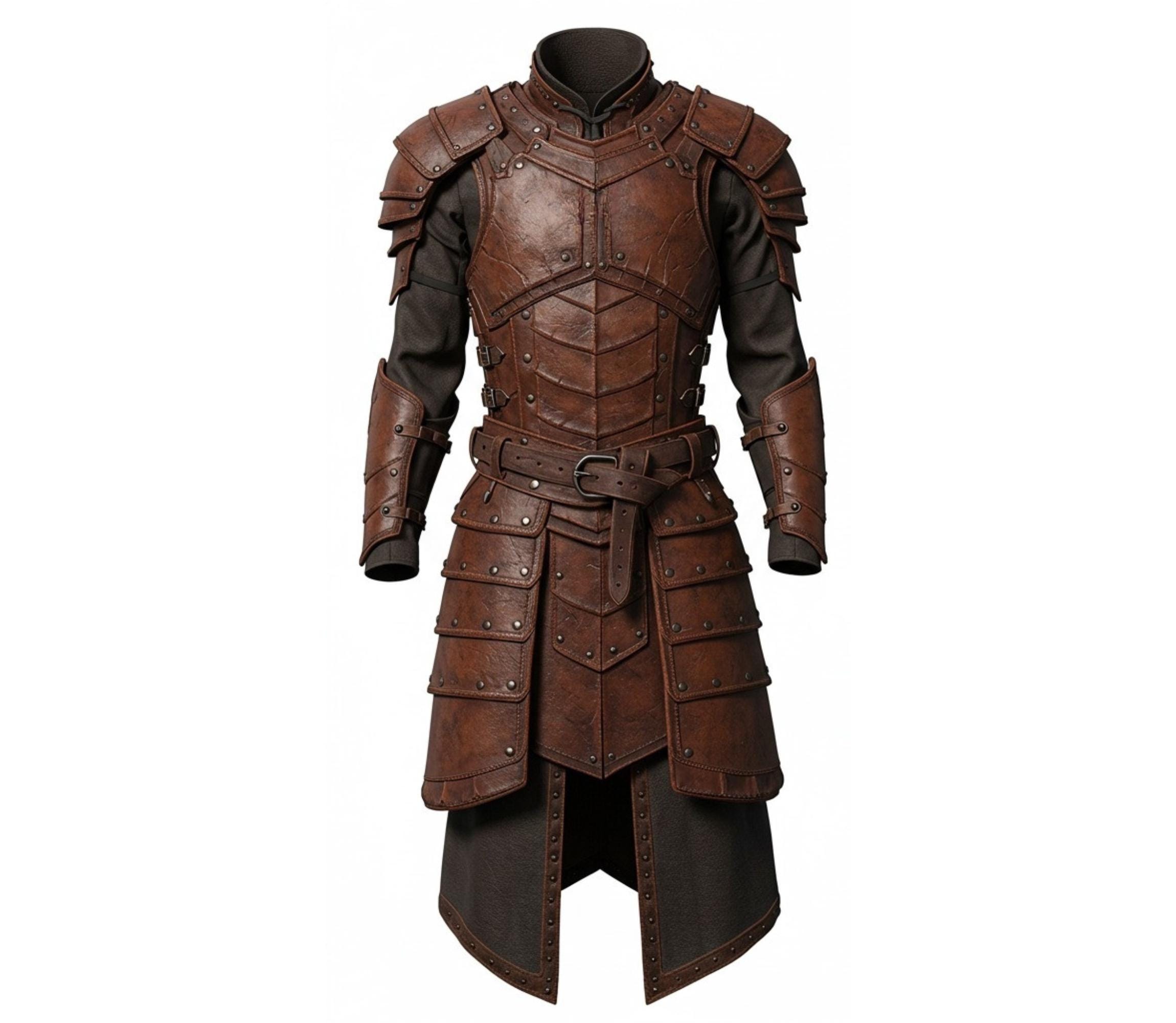 Handmade Brown Leather Armour - Medieval Knight LARP Armour Cosplay ...