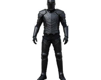 Black Leather Knight Armor – Medieval LARP Cosplay Costume