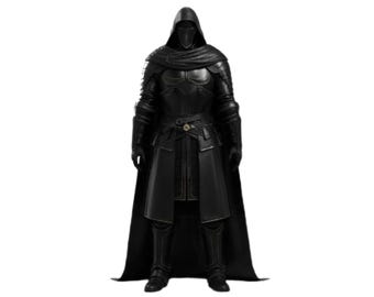 黒革製中世風鎧 – フード付きマント – ゴシック戦士コスプレ衣装