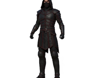 Handmade Dark Assassin Leather Armor Set - Medieval Fantasy Warrior Costume - Rouge Barbarian Knight Armour