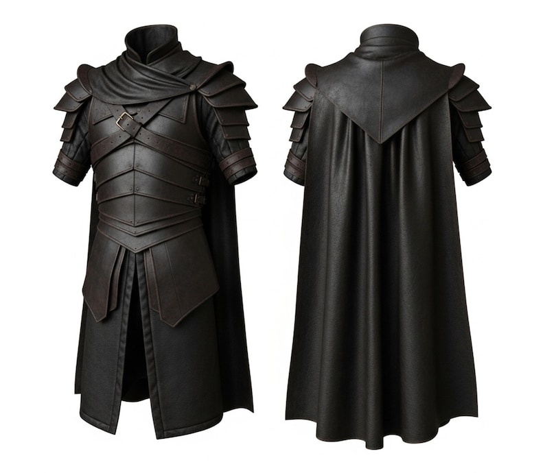 Handmade Brown Leather Medieval Warrior Armor With Cape - Medieval ...