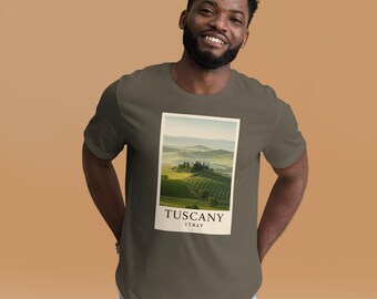 Tuscany Landscape T-Shirt – Italy Graphic Tee, Travel Souvenir