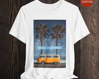 Camiseta retro de furgoneta Ocean Vibes / Camiseta gráfica de viaje de surf / Camiseta de aventura en la playa
